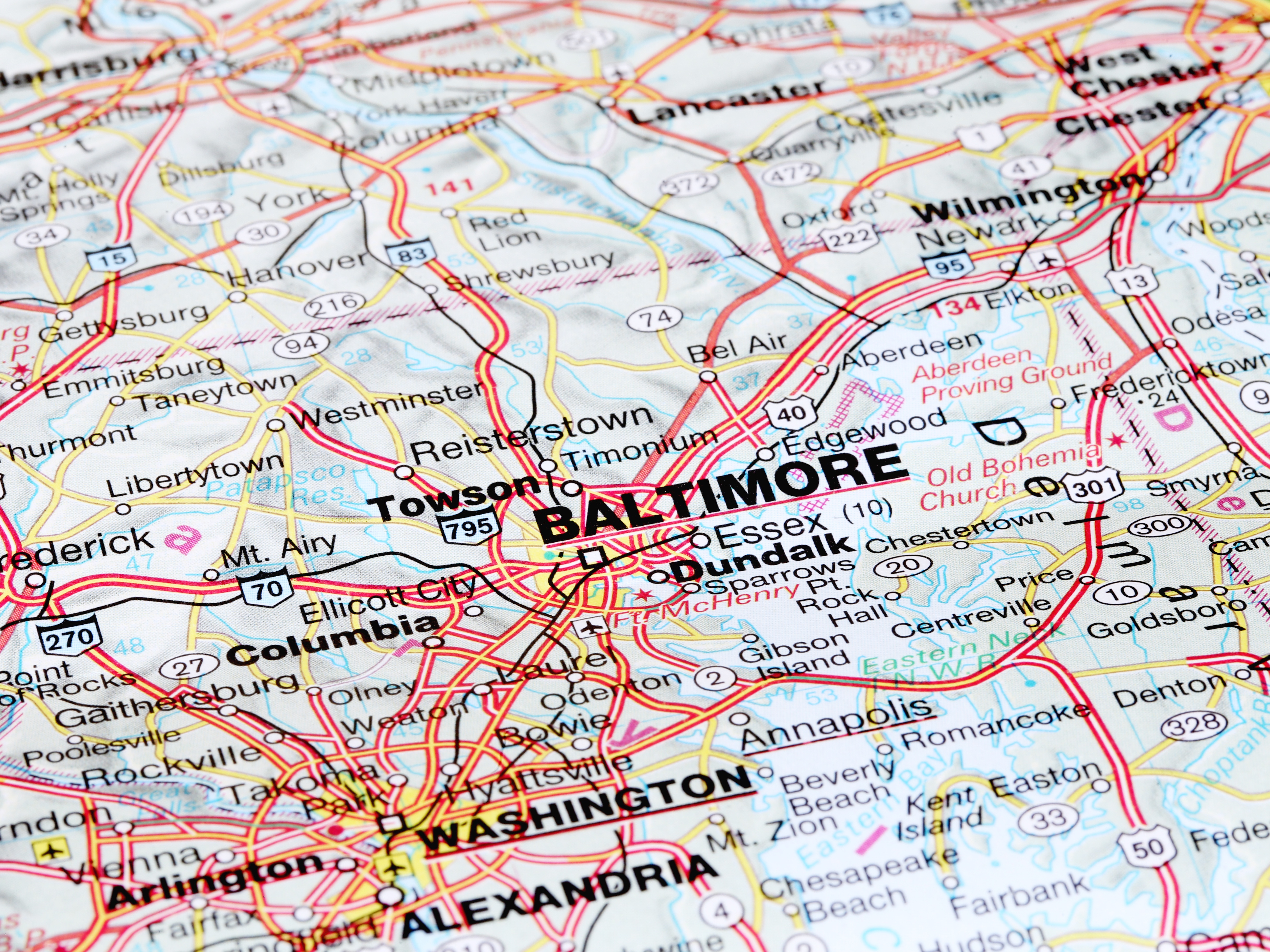General map of Maryland